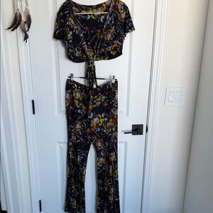 Elegant Black Floral Jumpsuit